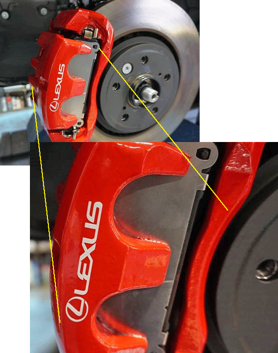 ブレーキキャリパー塗装　安く早く仕上げたいならアローバへ　レクサスNXのキャリパー塗装