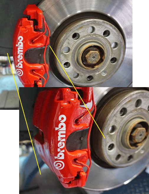 ブレーキキャリパー塗装　安く早く仕上げたいならアローバへ　アウディ TTのキャリパー塗装